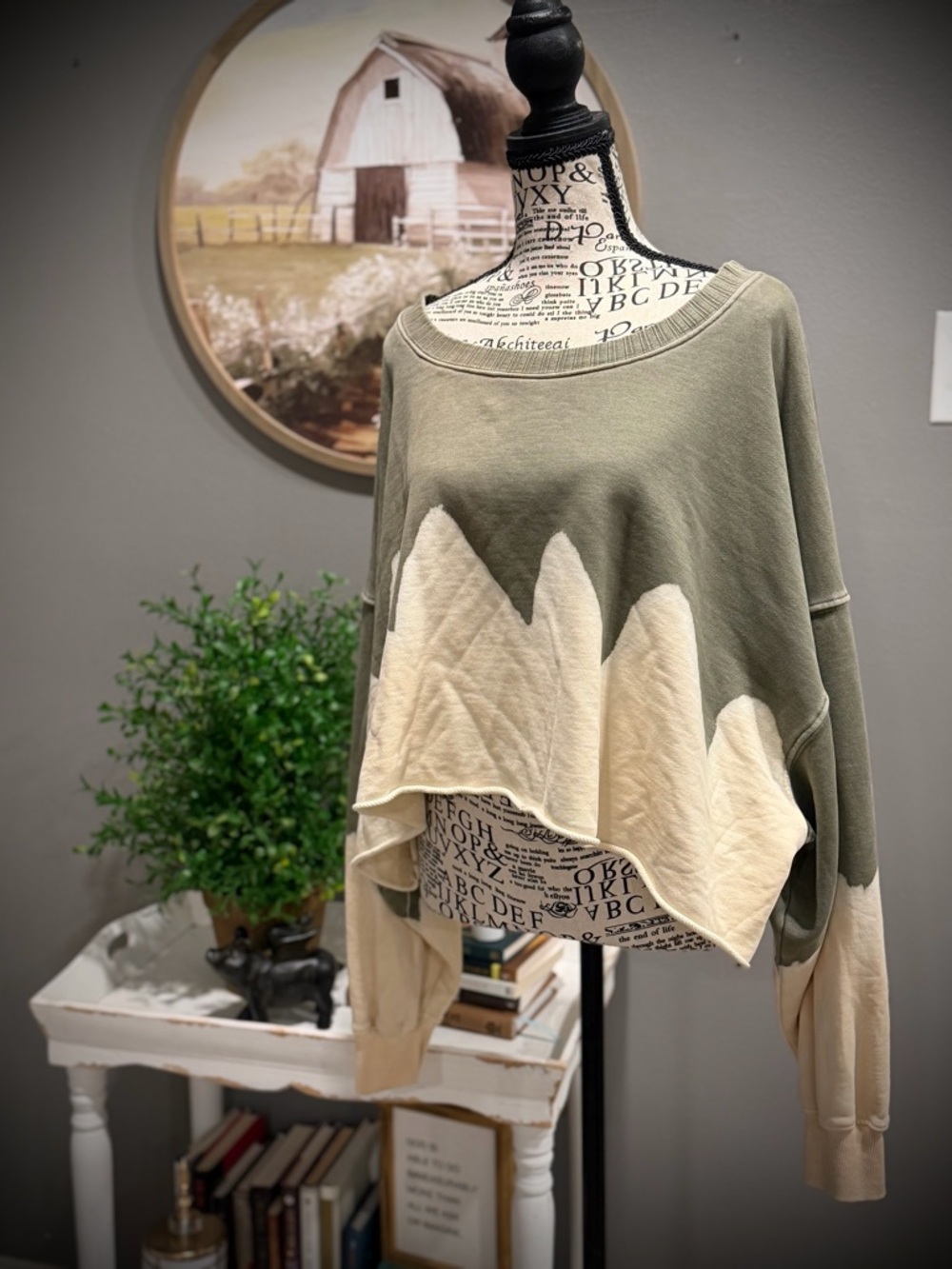 Peach Love California Olive Green Ribbed Sweater